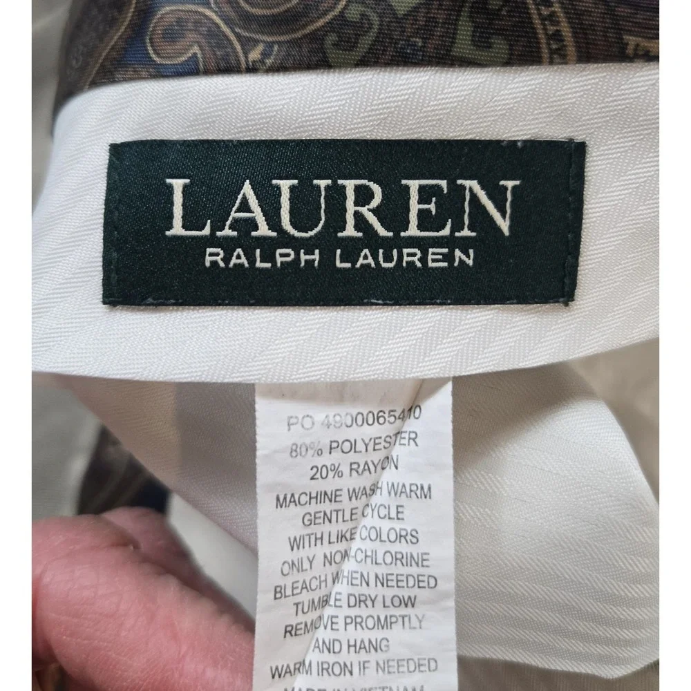 Lauren  by Ralph Lauren Men's Pleated Dress Pants Cuff Hem Lightweight 40